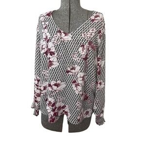 NY collection women’s floral blouse, medium